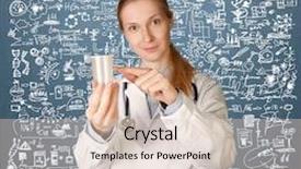  Presentation with urine - PPT layouts enhanced with woman with cup for analysis background and a lemonade colored foreground