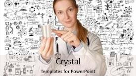  Presentation with urine - Amazing slide set having woman with cup for analysis backdrop and a lemonade colored foreground