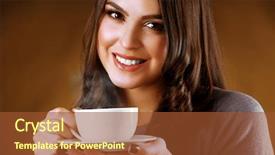  Presentation with pretty japanese - Amazing PPT layouts having woman with cup of coffee backdrop and a red colored foreground