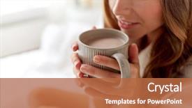  Presentation with coffee cup - Presentation featuring woman with cup of coffee background and a red colored foreground