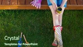  Presentation with cup coffee - PPT layouts featuring woman with cup of coffee background and a  colored foreground