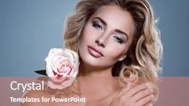  Presentation with flower beautiful lilac border - Cool new presentation design with woman with curly hair smokey backdrop and a coral colored foreground