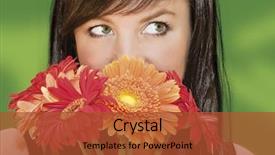  Presentation with dark - Cool new PPT theme with woman with dark hair hiding backdrop and a red colored foreground