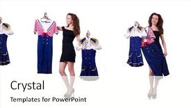  Presentation with choice - Slides consisting of woman with difficult choice background and a white colored foreground