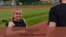  Presentation with disability - Presentation design consisting of woman-with-disability background and a tawny brown colored foreground