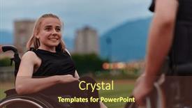  Presentation with disability - Presentation having woman-with-disability background and a tawny brown colored foreground