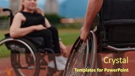  Presentation with disability - Slide set enhanced with woman-with-disability background and a tawny brown colored foreground