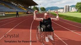  Presentation with dedication - Theme consisting of woman-with-disability and a red colored foreground