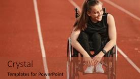  Presentation with driving - PPT theme with woman-with-disablity-driving background and a red colored foreground