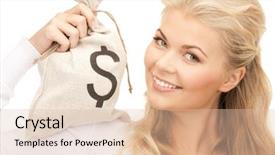  Presentation with dollar - Presentation theme featuring industrial engineering collaborated companies - young businessman fixing gears mechanism background and a dark gray colored foreground