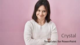  Presentation with down syndrome - PPT layouts enhanced with woman-with-down-syndrome-standing background and a  colored foreground