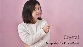  Presentation with down syndrome - Slides consisting of woman-with-down-syndrome-standing background and a coral colored foreground