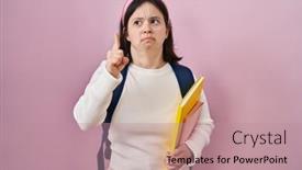  Presentation with down syndrome - Presentation theme consisting of woman-with-down-syndrome-wearing background and a coral colored foreground