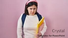  Presentation with down syndrome - Presentation theme with woman-with-down-syndrome-wearing background and a  colored foreground