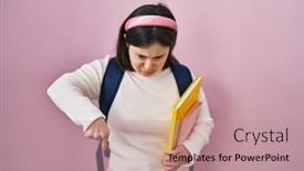  Presentation with down syndrome - Presentation design consisting of woman-with-down-syndrome-wearing background and a coral colored foreground