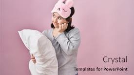  Presentation with hands down - Slide set consisting of woman-with-down-syndrome-wearing background and a soft green colored foreground