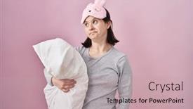  Presentation with down syndrome - Presentation design featuring woman-with-down-syndrome-wearing background and a mint green colored foreground