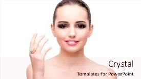  Presentation with engagement - Audience pleasing slide deck consisting of woman with engagement ring isolated on white backdrop and a lemonade colored foreground