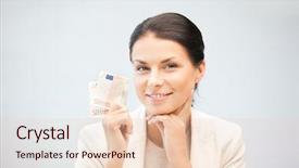  Presentation with love between man and woman - Audience pleasing PPT layouts consisting of woman with euro cash money backdrop and a lemonade colored foreground