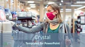  Presentation with face mask - Slides with woman-with-face-mask background and a ocean colored foreground