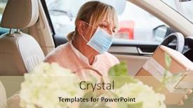  Presentation with face mask - Theme having woman-with-face-mask background and a lemonade colored foreground