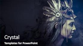  Presentation with golden woman - Presentation design consisting of woman with fashioned golden mask background and a black colored foreground