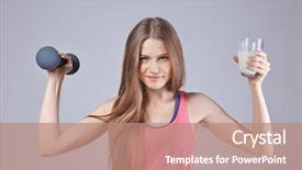  Presentation with milk protein - Slides with woman with glass of milk background and a coral colored foreground