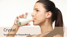  Presentation with milk - Theme enhanced with woman with glass of milk background and a lemonade colored foreground