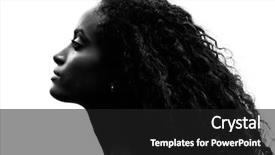  Presentation with stretching - Theme enhanced with woman with gorgeous curly black background and a dark gray colored foreground