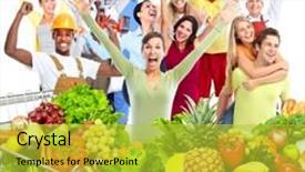  Presentation with grocery bag - Amazing PPT layouts having woman with grocery bag of vegetables isolated white background backdrop and a yellow colored foreground