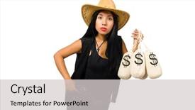  Presentation with ak 47 machine gun - Amazing presentation having woman with gun and money backdrop and a light gray colored foreground