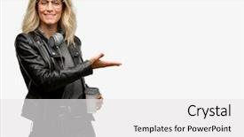  Presentation with young college student diagnosis of chlamydia - Amazing slide deck having woman with headphones holding something backdrop and a  colored foreground