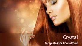  Presentation with long hair - Audience pleasing PPT theme consisting of woman with healthy long hair backdrop and a tawny brown colored foreground