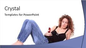  Presentation with cell - Amazing presentation having woman with her cell phone backdrop and a white colored foreground