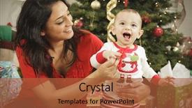  Presentation with baby tree - PPT theme featuring woman with her newborn baby background and a red colored foreground