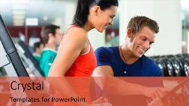  Presentation with crossfit fitness trx training exercises - Amazing slides having woman with her personal fitness backdrop and a red colored foreground