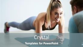  Presentation with personal - Slide deck consisting of woman-with-her-personal-fitness background and a gray colored foreground