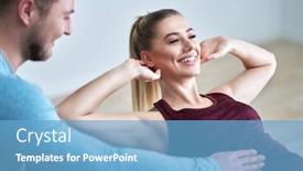  Presentation with trainer - Slide deck having woman-with-her-personal-fitness background and a teal colored foreground