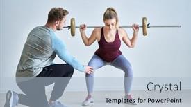  Presentation with personal - Colorful PPT layouts enhanced with woman-with-her-personal-fitness backdrop and a light blue colored foreground