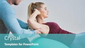  Presentation with personal - Slides consisting of woman-with-her-personal-fitness background and a teal colored foreground