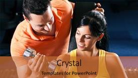  Presentation with train the trainer - Beautiful presentation design featuring woman with her personal fitness backdrop and a red colored foreground