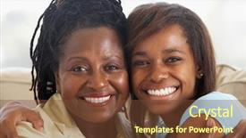  Presentation with daughter - Cool new PPT theme with woman with her teenage daughter backdrop and a tawny brown colored foreground