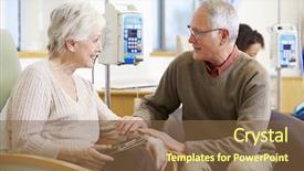  Presentation with chemotherapy - Audience pleasing presentation theme consisting of woman with husband during chemotherapy backdrop and a tawny brown colored foreground