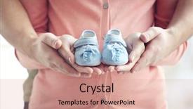  Presentation with pregnant woman cleaning - Slides having woman with husband holding child background and a coral colored foreground