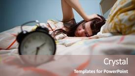  Presentation with head - Slides enhanced with woman with insomnia touching her background and a coral colored foreground