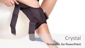  Presentation with knee - Beautiful PPT layouts featuring woman with knee brace isolated backdrop and a white colored foreground