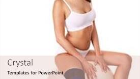  Presentation with knee - Cool new PPT theme with velcro - woman with knee brace isolated backdrop and a lemonade colored foreground