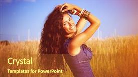  Presentation with curly fern sun - Cool new PPT layouts with woman with long curly hair backdrop and a red colored foreground