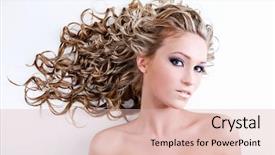  Presentation with long hair - Colorful slides enhanced with woman with long curly hair backdrop and a lemonade colored foreground