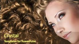  Presentation with long hair - Presentation theme having woman with long curly hair background and a tawny brown colored foreground